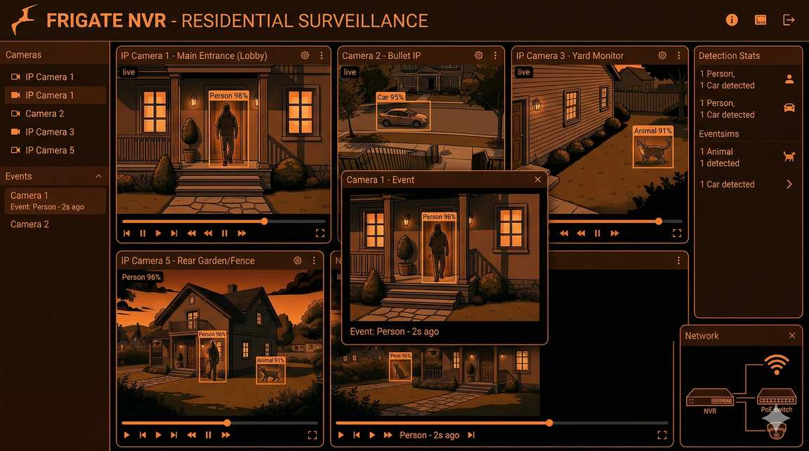 Frigate NVR face recognition pipeline showing the difference between upscaled and downscaled streams